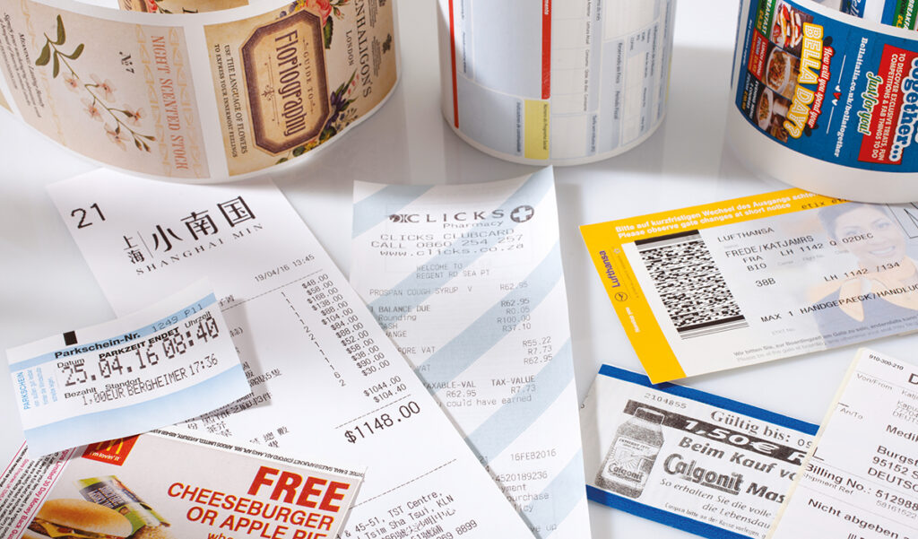 Rollos de papel térmico para impresión de tickets